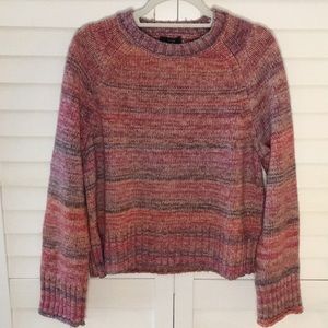 J. Crew Italian Space Dyed Sweater Multi Color Crew Neck Size XL